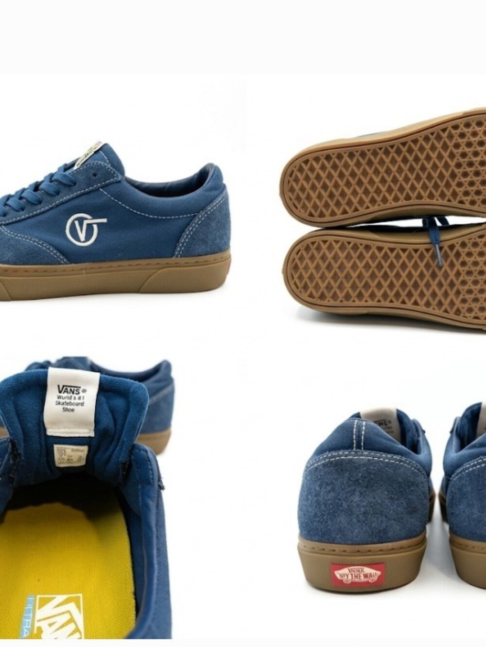 Vans Off The Wall Navy Blue Suede & Canvas Low Top Sneakers Size 12 - Picture 7 of 7